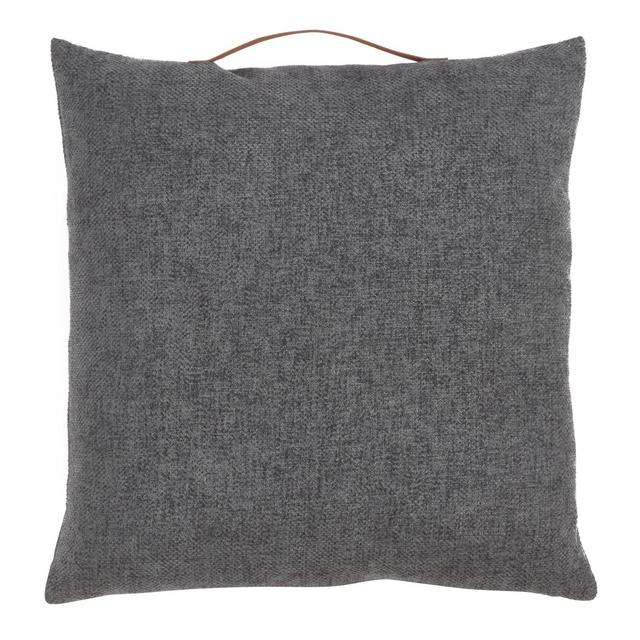 18" Chenille Pillow with Handle Poly Filled Slate - SARO Lifestyle
