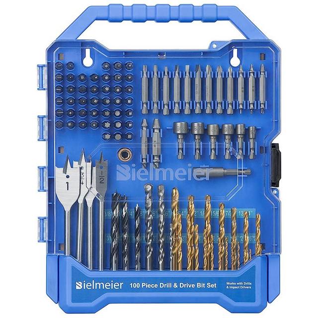 Bielmeier 100 Piece Drill Bit Set,Impact Drill Set 100 Piece Accessories, Suitable for Power Drill Cordless and Impact Driver,Tool Set for Drill Include Drill Set,Driver Set,Screwdriver Bits,etc