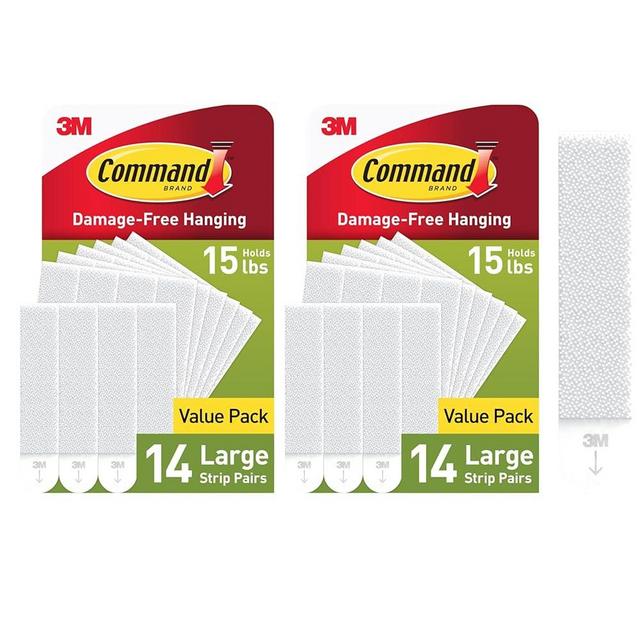 Command 15 lb Large Picture Hanging Strips 28 Pairs (56 Strips), Damage-Free Picture Hangers, No Tools Wall Hangers for Home Decor, White Adhesive