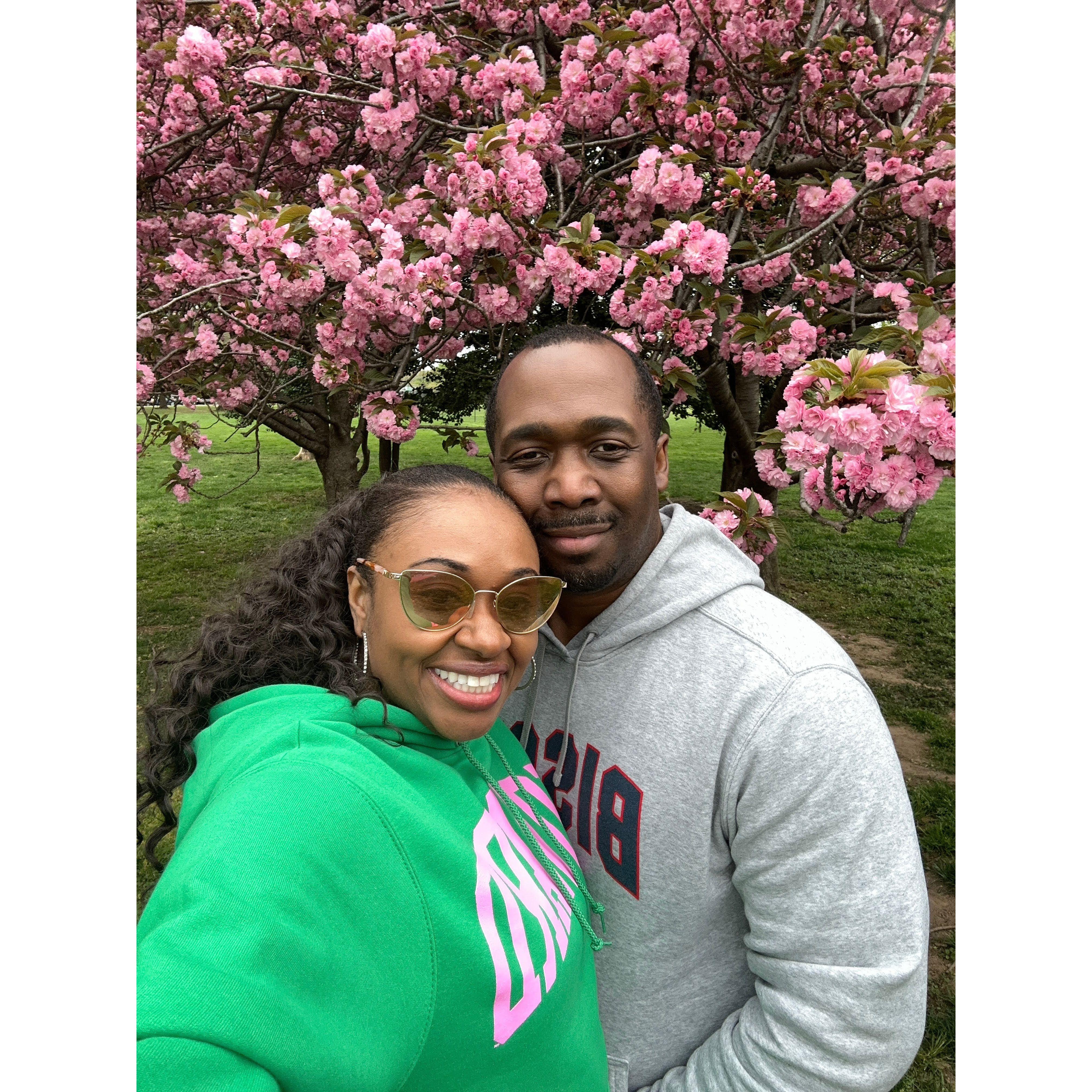 April 2023 - Washington DC visiting admiring the Cherry Blossoms and each other!