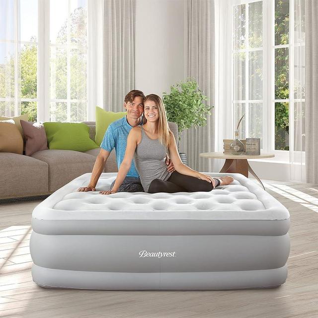 Beautyrest Skyrise Air Bed Mattress with Edge Support and Express Pump, 18" Queen