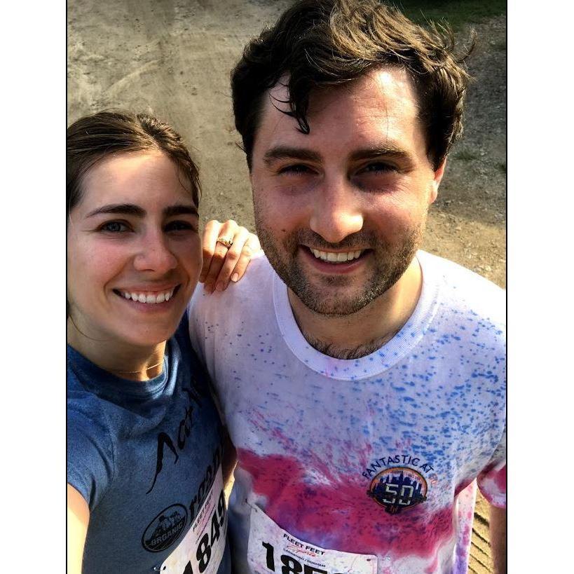 I trick him into running races with me : )