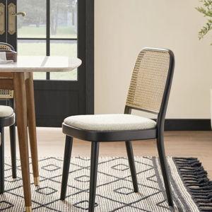 Edith Cane Chair, Black | Castlery, Set of 2