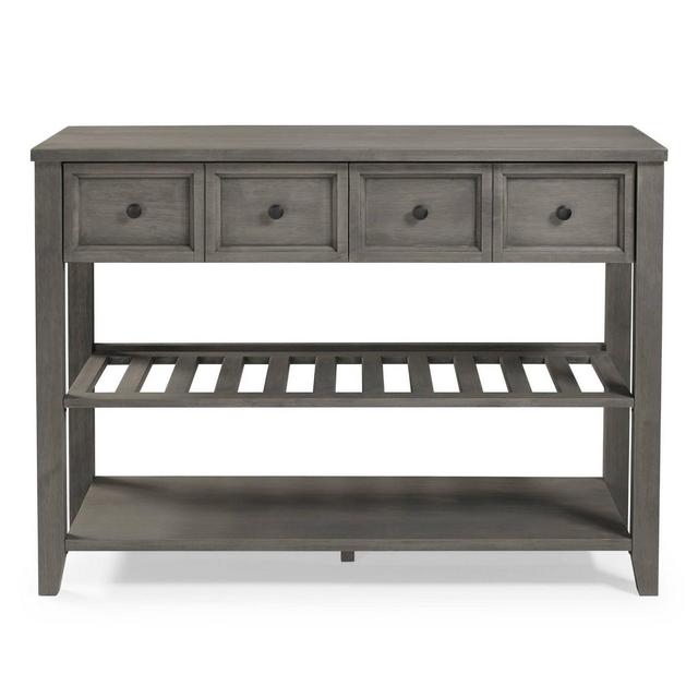 48" Solid Wood 2 Drawer Buffet Gray - Saracina Home