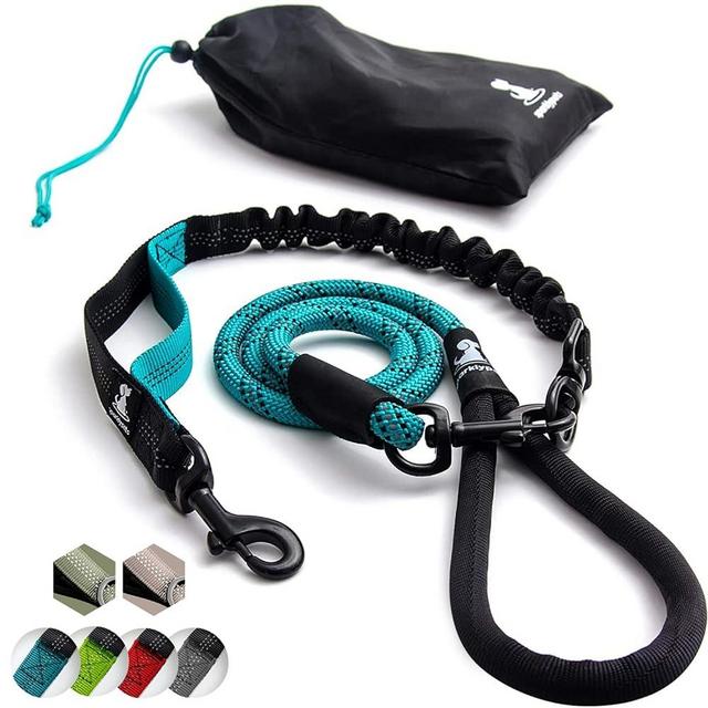 Heavy Duty Rope Bungee Leash for Large and Medium Dogs with Anti-Pull for Shock Absorption - No Slip Reflective Leash for Outside