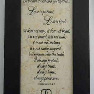 1 Corinthians 13:4-7 Wedding Plaque Framed 5x9