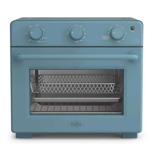 bella Air Fryer Toaster Oven Surf: 12-Qt Capacity, 1700W, Aluminum, Includes Baking Pan & Air Fry Basket, Blue
