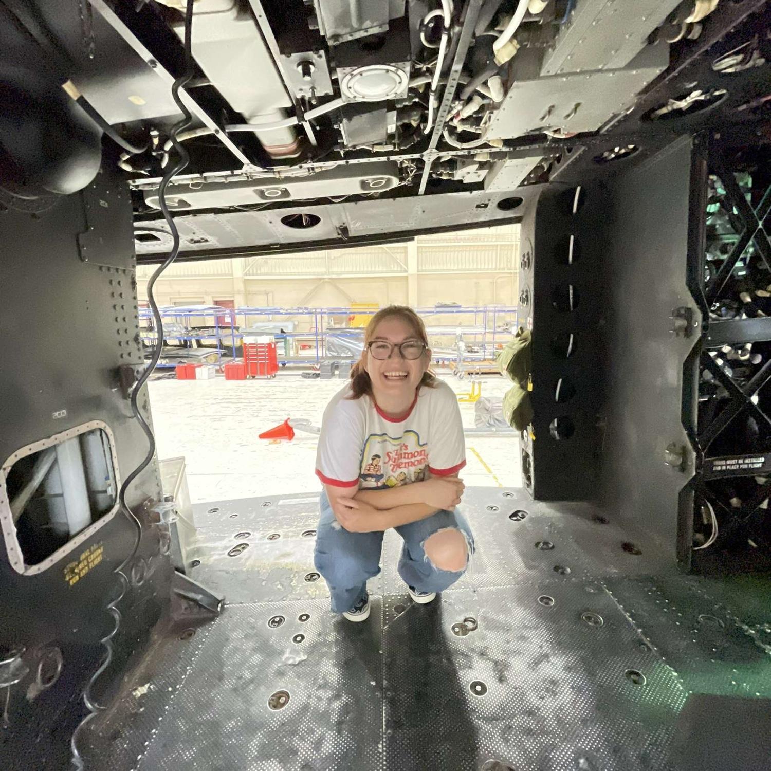 Our brief days as an active military couple! Calvin snuck me into work to see the helicopters!!