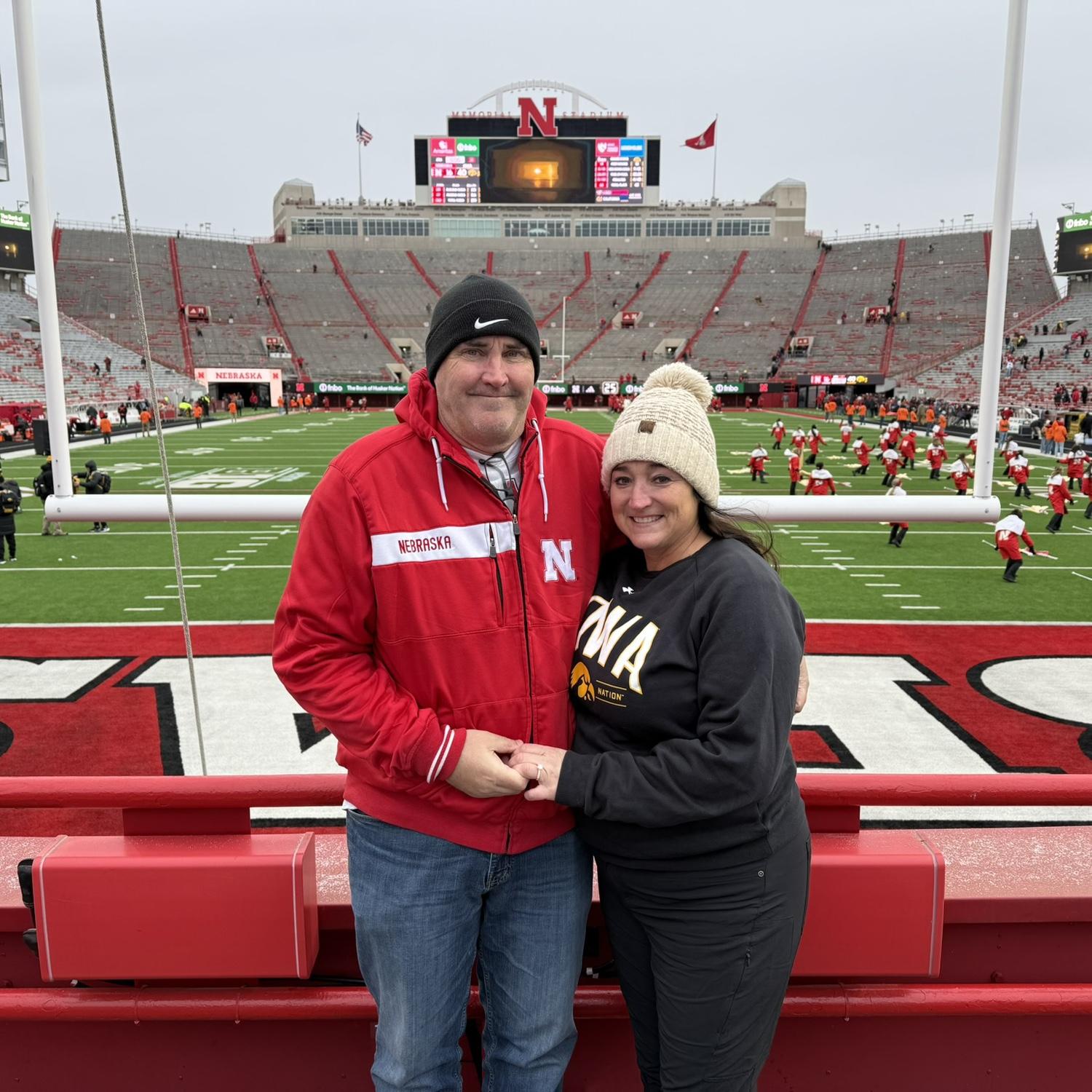 Engagement day at Lincoln, Nebraska. Friday, November 28, 2025. In his grandpa's season ticket seats.