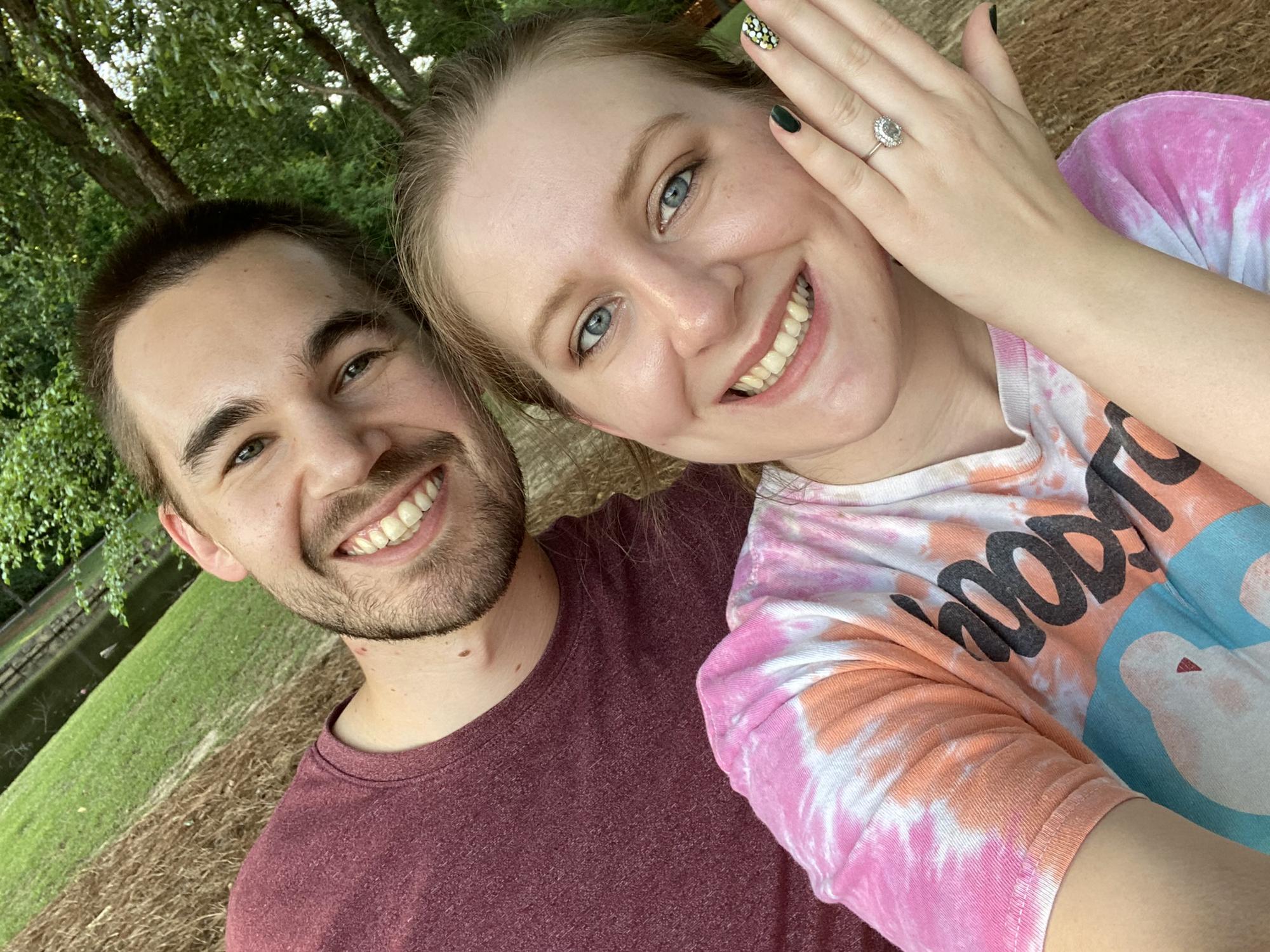 Right after Conner proposed, we were both sweaty from taking a walk around the lake in the May heat