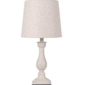 White Spindle Lamp with Shade, 18"