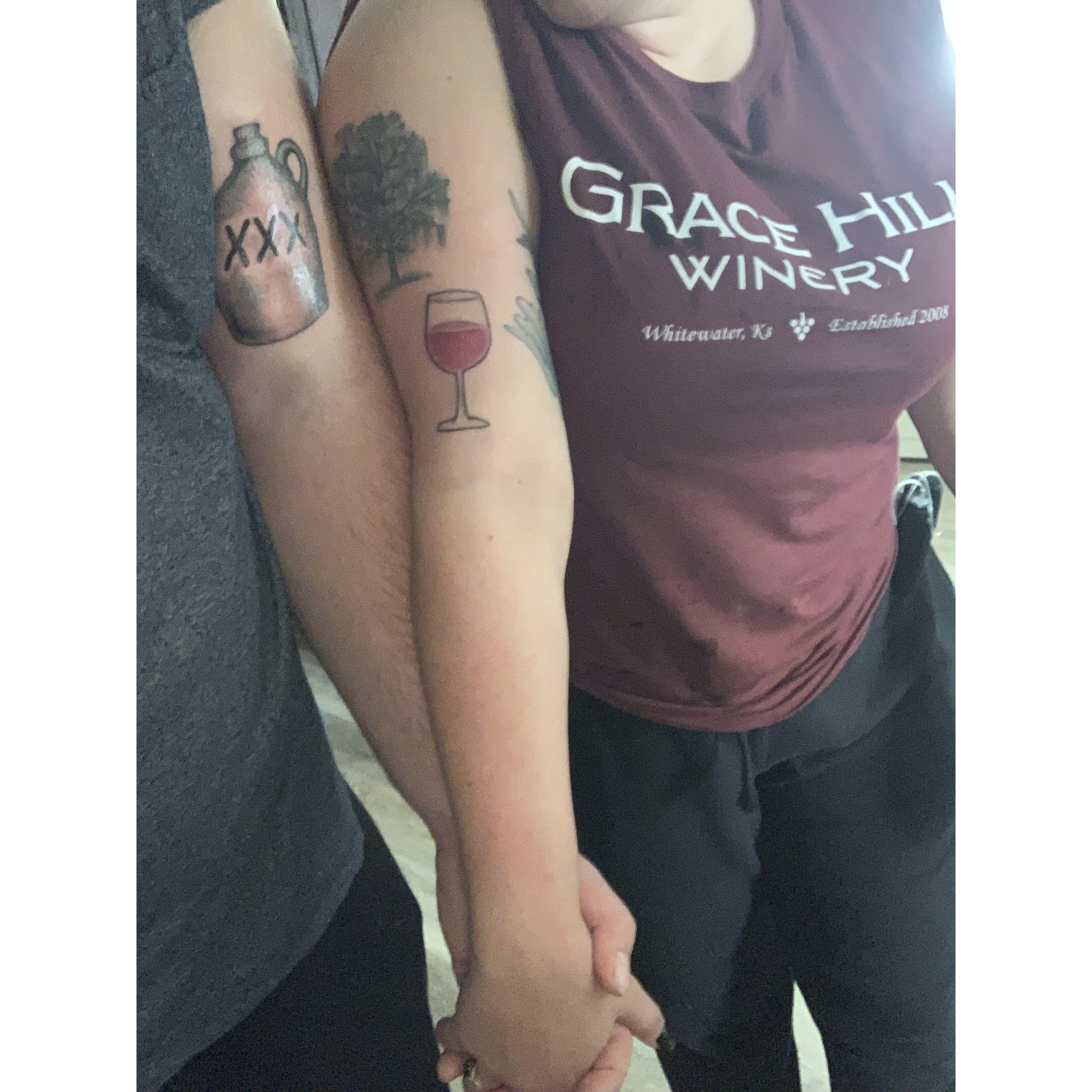 When we got tattoos together in very spontaneous fashion