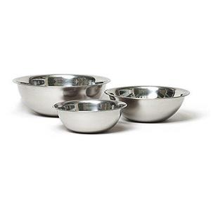 Vollrath Economy Mixing Bowl Set (1-1/2, 3 & 5-Quart, Stainless Steel)