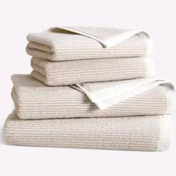 Plush Turkish Cotton Bath Towel Bundle - Striped Pebble