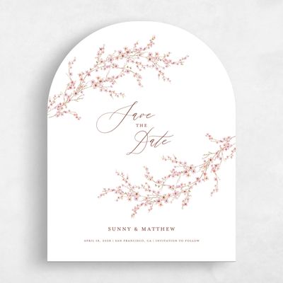 White Arch Wedding Save the Date - Sakura Portrait