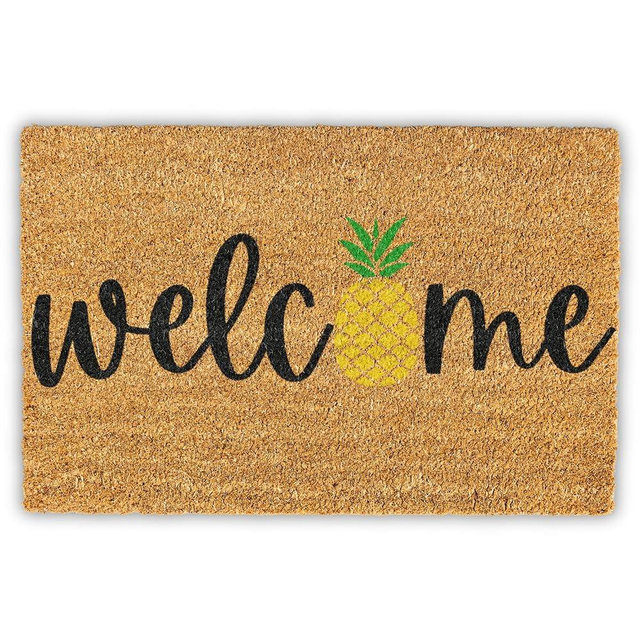 Generic Natural Coir Pineapple Doormat - Welcome Mat - Small (540 sq. inches) - Indoor/Outdoor - Non Slip - Low Pile - Machine Made - Hallway - Spot Clean Only