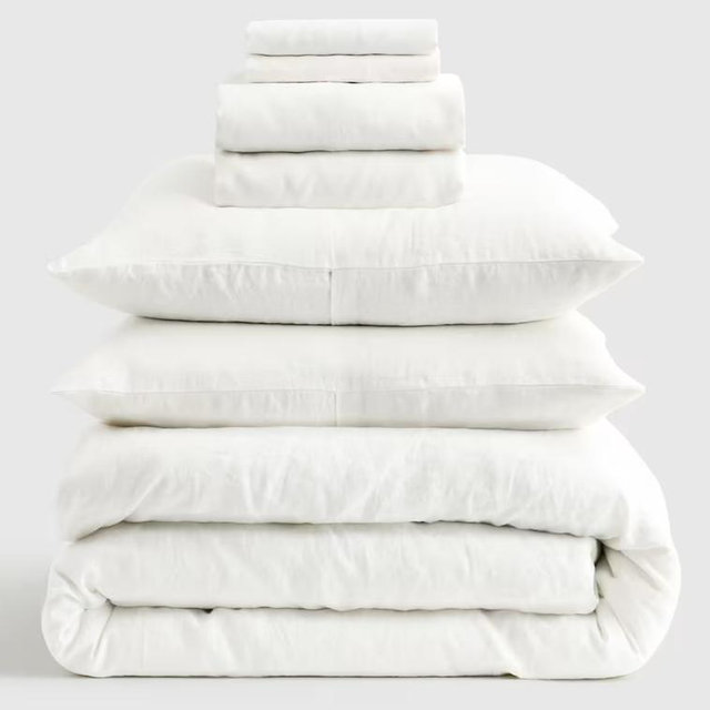 European Linen Deluxe Bedding Bundle - Queen - White