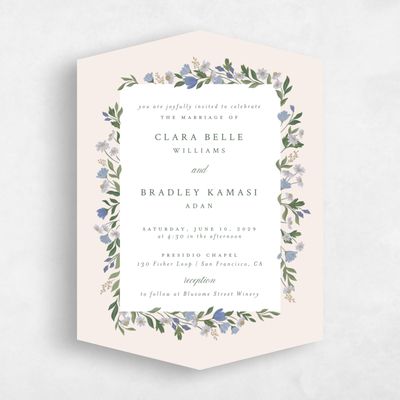 Blue Diamond Wedding Invitation - Florentina Portrait