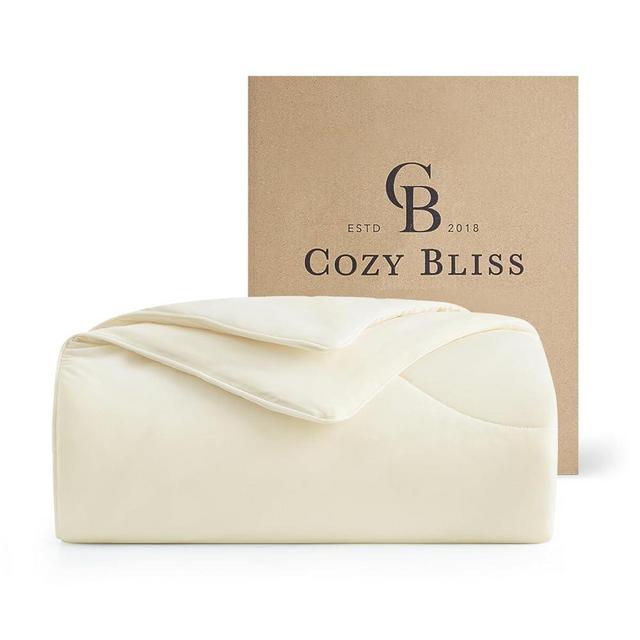 Cozy Bliss Cooling Comforter King Size Dual-Sided, Ultra-Soft Cooling Blankets for Hot Sleepers and Night Sweats, Breathable Lightweight Silky Smooth, Snow Ivory