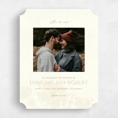 Yellow Ticket Wedding Save the Date - Elidure Photo