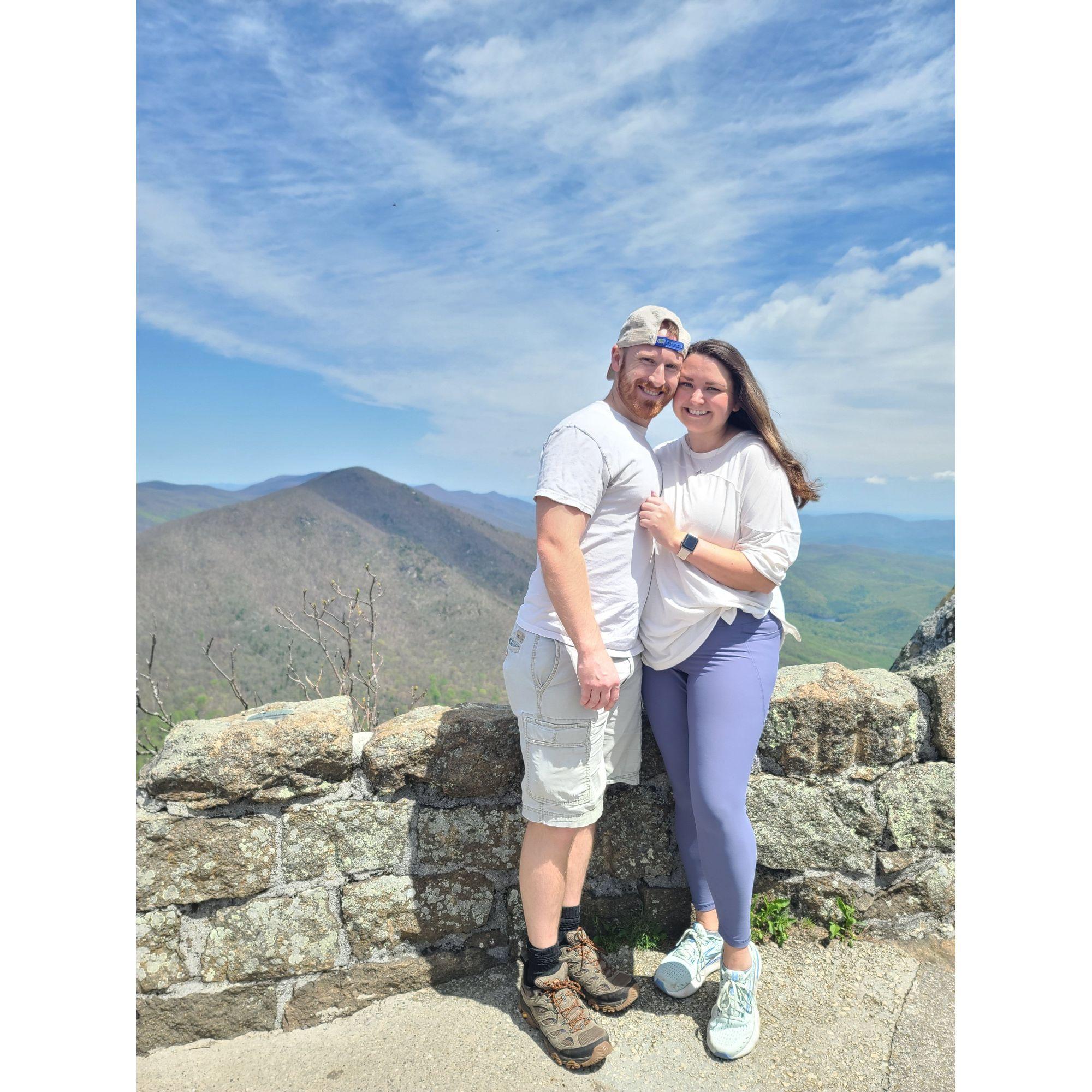 A hike with Ryan's family in VA, at Sharp Top Mountain