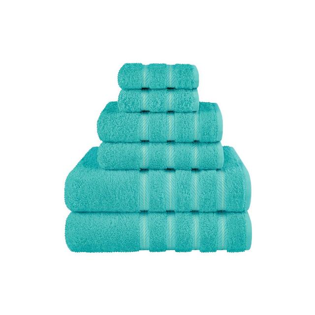 American Soft Linen 6 Piece Towel Set, 100% Cotton Bath Towels for Bathroom, Turquoise Blue