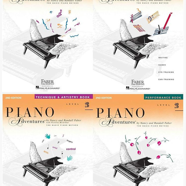 NEW Faber Piano Adventures Level 2B Set (4 Books) 2nd Edition - Lesson 2B, Theory 2B, Technique & Artistry 2B, Performance 2B