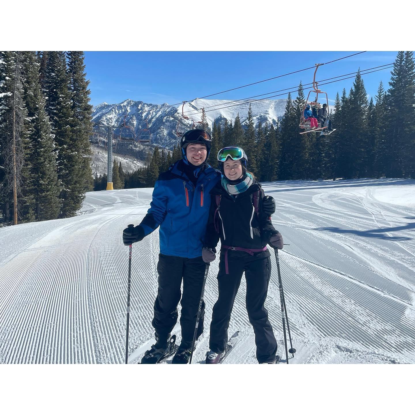 Skiing at Copper Mountain, Colorado. Spring break 2022.