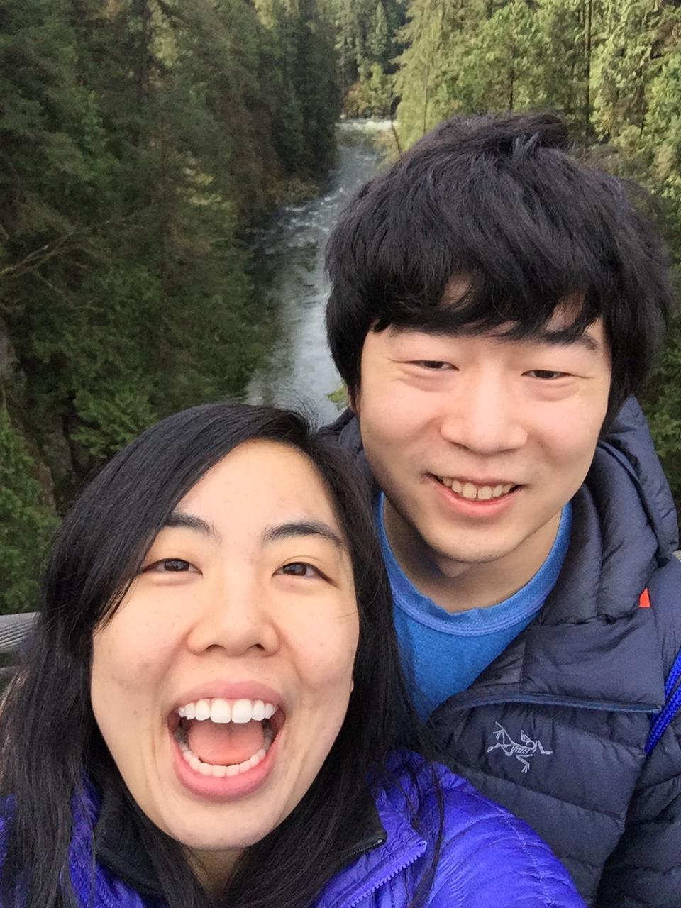 Happy and nervous to be so high up on the Capilano Suspension Bridge in Vancouver, CA! 2018