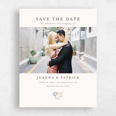 Beige Photo Wedding Save the Date - Petal Photo