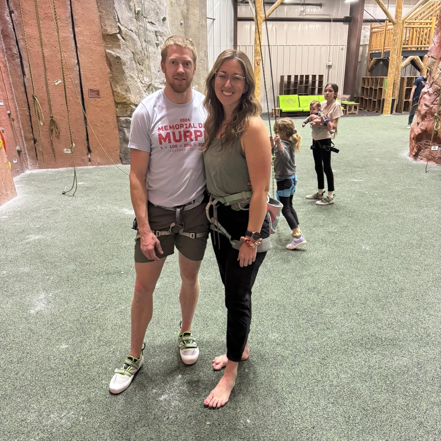 The first climb at Project Rock together. Also, the first hang with Melissa’s family in SC.