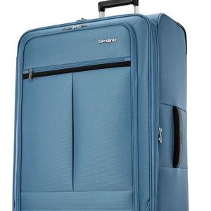 Samsonite Soft-Sided 29-Inch Lightweight Large Checked Expandable Element Suitcase: Durable, 360° Spinner Wheels, Adjustable Telescopic Handle, 2 Front & 1 Side Pocket- Captains Blue