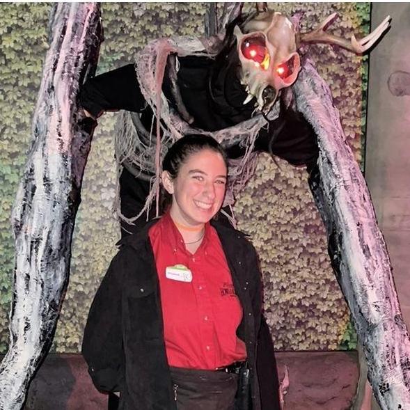 This is Spenser and Elizabeth's first photo together. In his wendigo costume, Spenser stood 9ft tall!