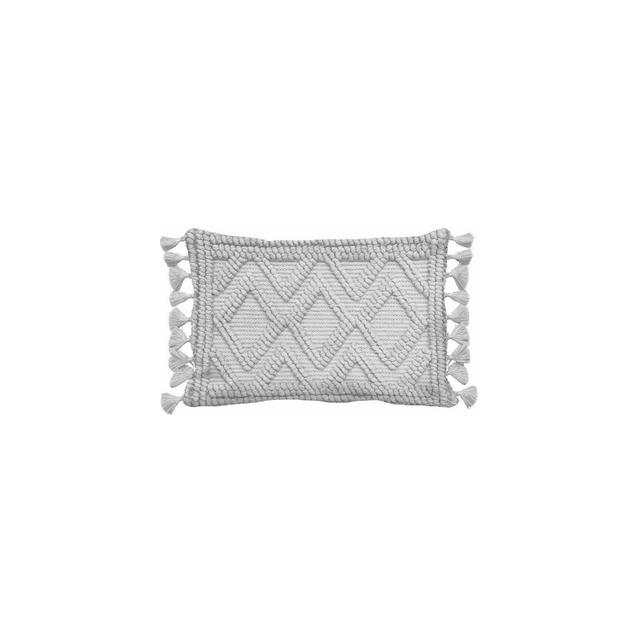 Woven Textured Diamond Lumbar Pillow Gray - Opalhouse™