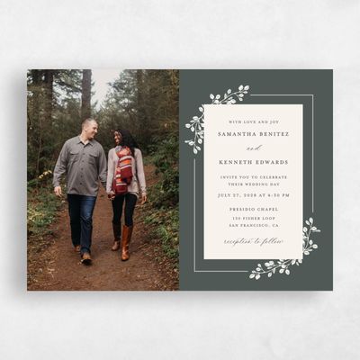 Dark Seaweed, Green Wedding Invitation - Viola Photo