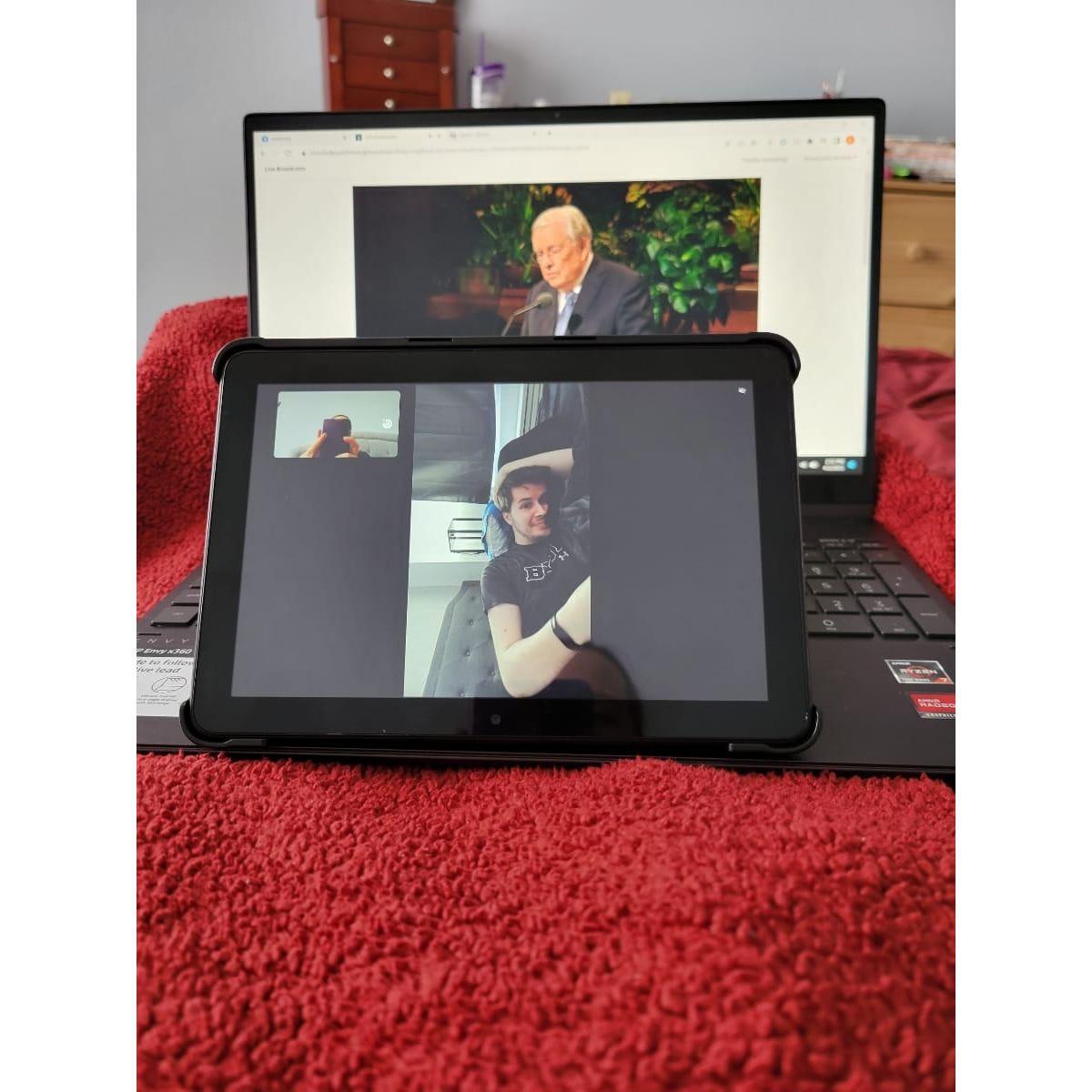 With distance you have to utilize technology. We watched conference virtually together.