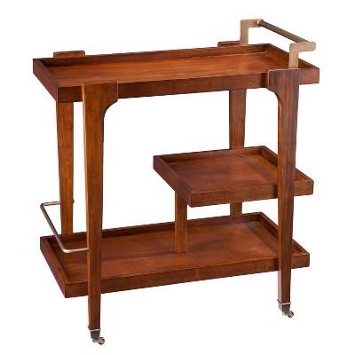 Zhori Midcentury Modern Bar Cart Dark Tobacco - Holly & Martin