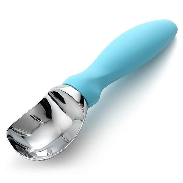 Spring Chef Ice Cream Scoop with Soft Grip Handle, Professional Heavy Duty Sturdy Scooper, Premium Kitchen Tool for Cookie Dough, Gelato, Sorbet, Aqua Sky