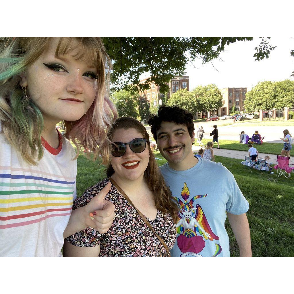 Pride parade with Delainey's sister, June 2021