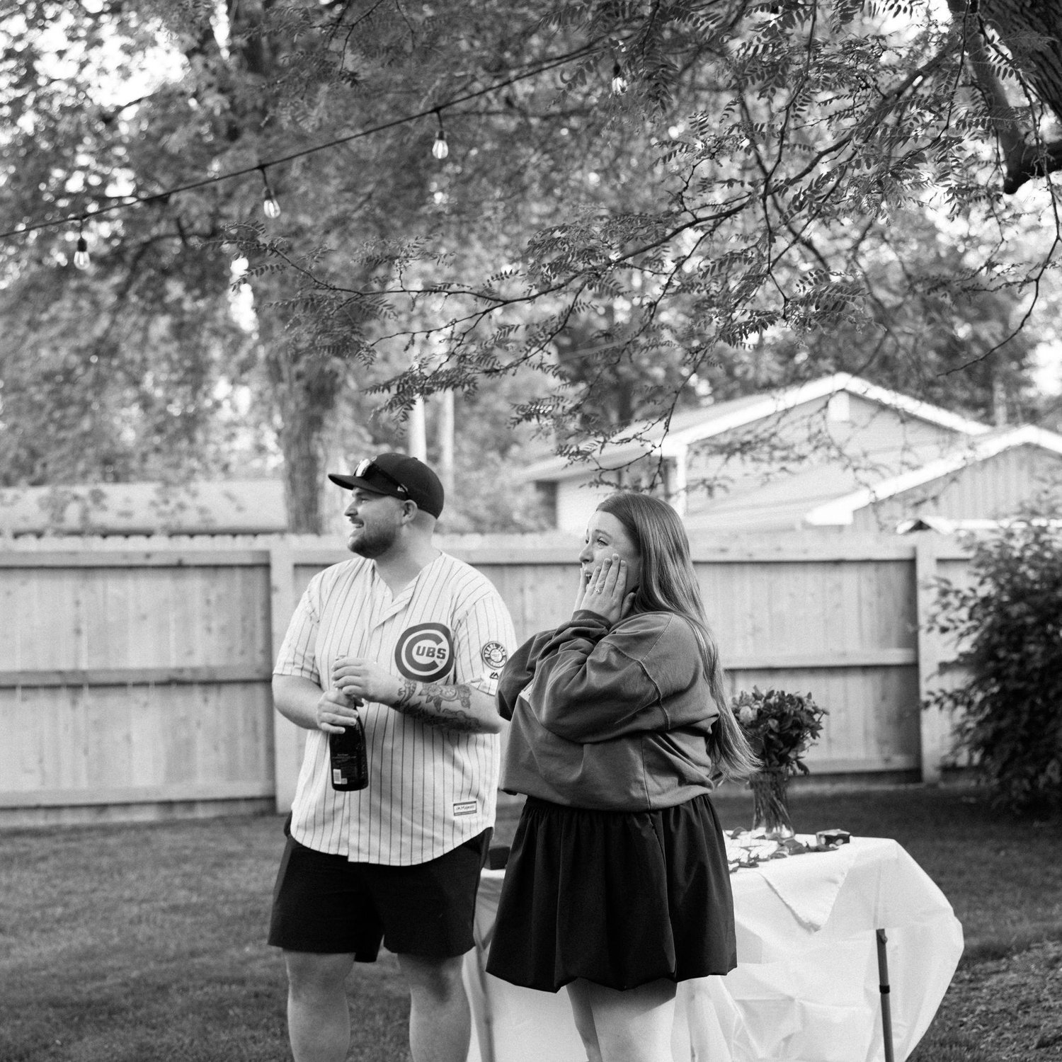 Seeing all your favorite people peeking out of your first home with your future husband.