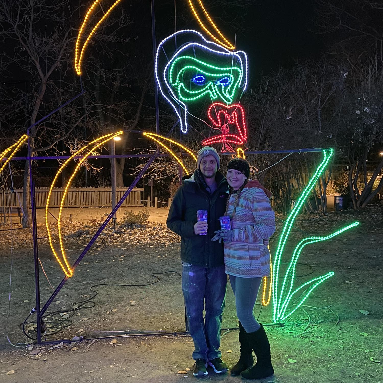 December of 2021, Rachel and Josh began their tradition on going to Zoo lights every year. This was the night they both said they loved each other.