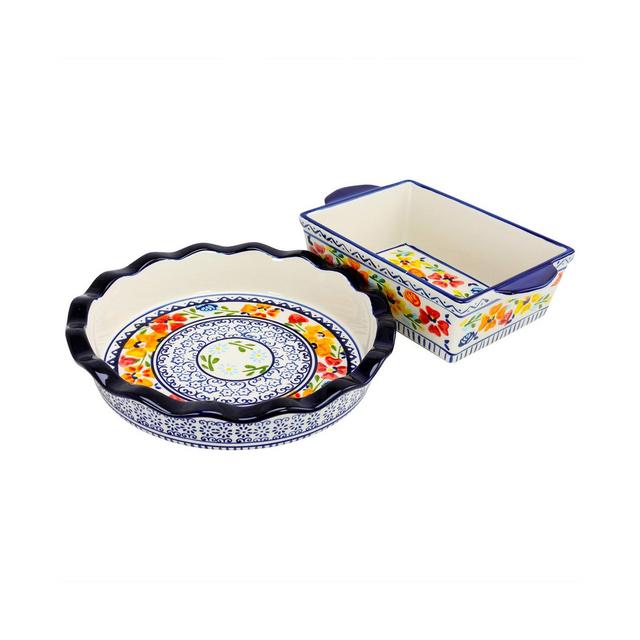 Luxembourg 10.5" Pie Dish and 10" Bakeware Set in Stoneware