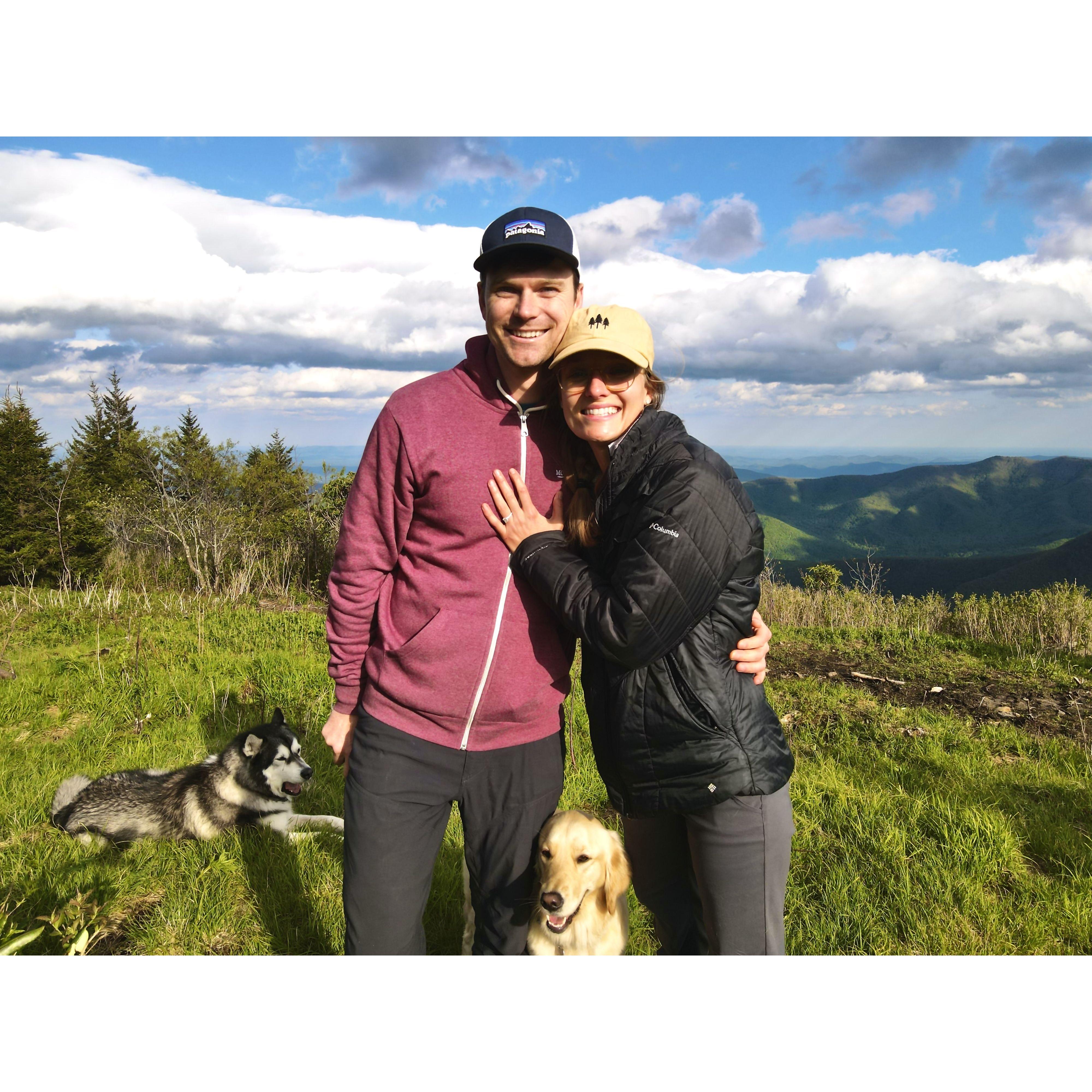 Jonathan proposed at Mt. Mitchell
