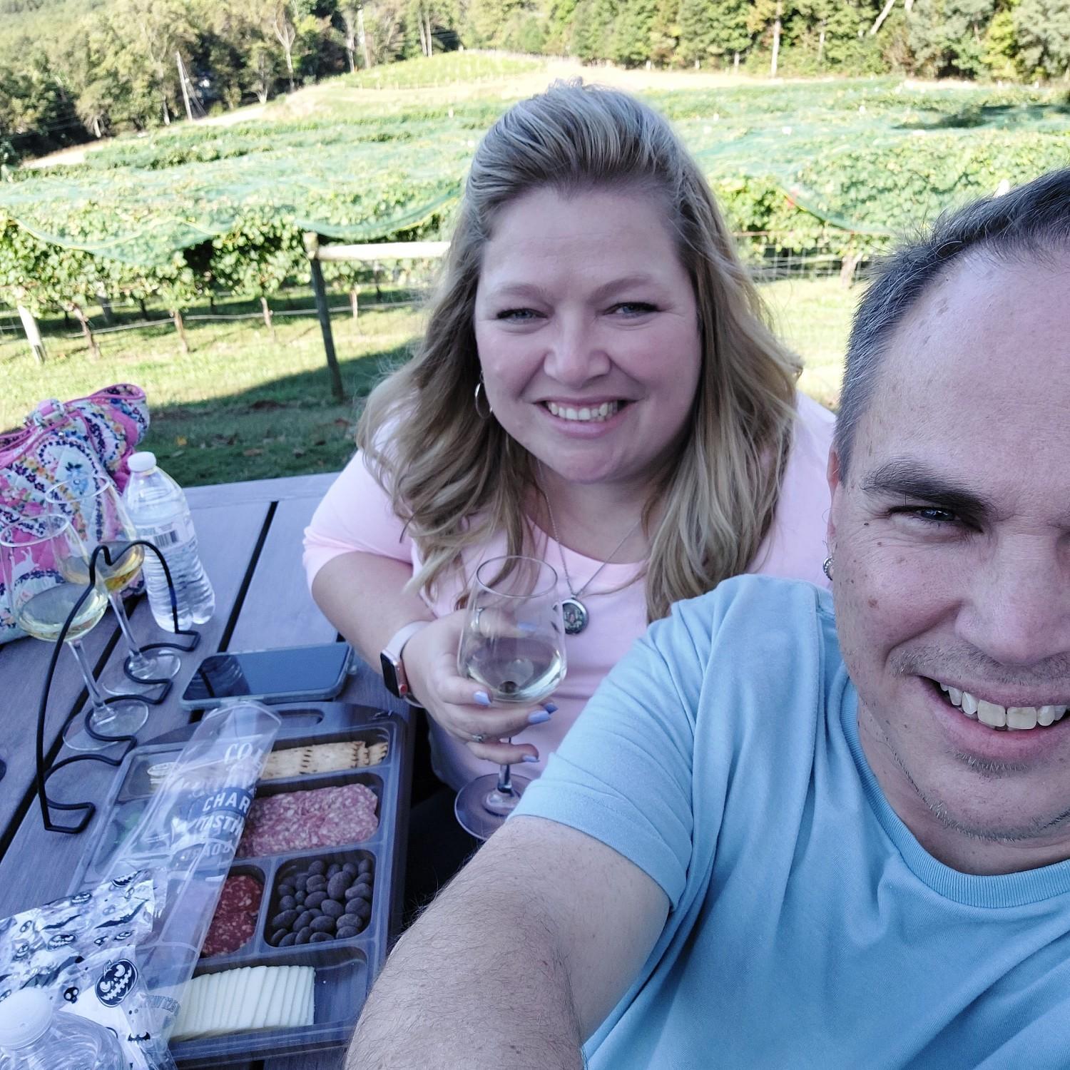 Our date at a vineyard.