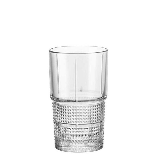 Bormioli Rocco Novecento Barware HiBall Glass Stackable, Set of 4, 13.75 oz, Clear