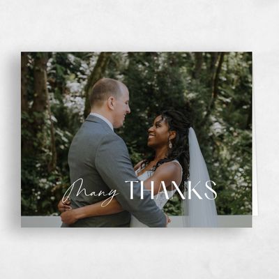White Landscape Wedding Thank You - Sidney Photo