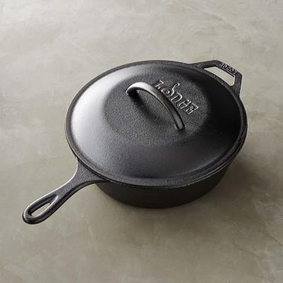 Lodge Cast-Iron Covered Deep Skillet