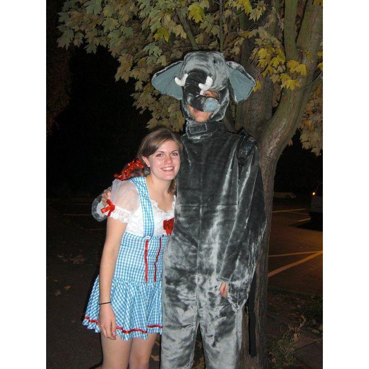 Freshman year Halloween at UW when we were just friends. The elephant is Scott. :)