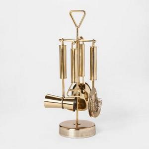 Stainless Steel 5pc Barware Tool Set Gold - Threshold™