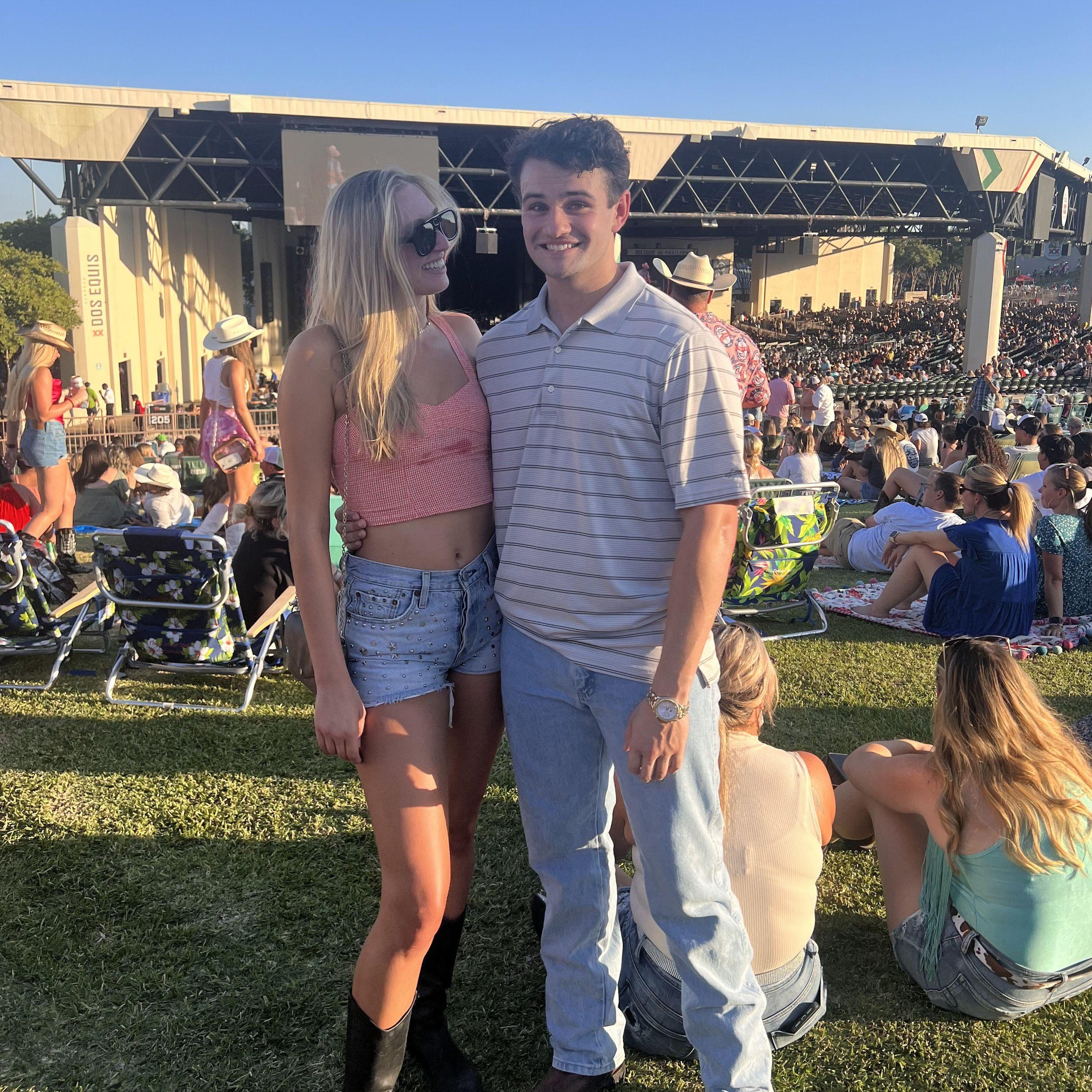 One of our first dates- a very sweaty (108 degrees) Parker McCollum concert!